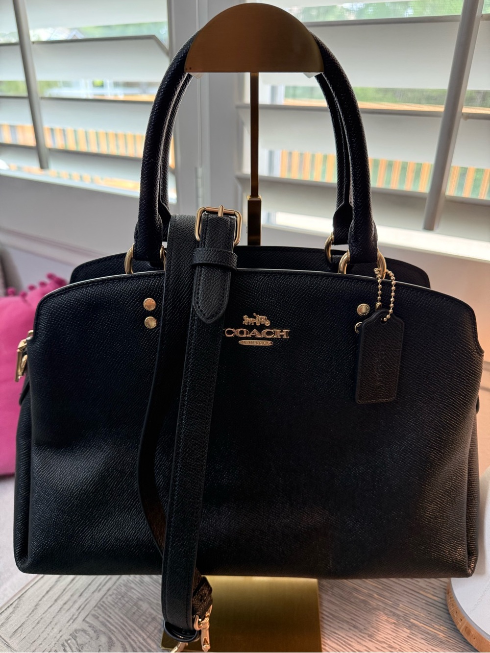 ✨ Coach Lillie Carryall in Black Crossgrain Leather (Style #91493) ✨